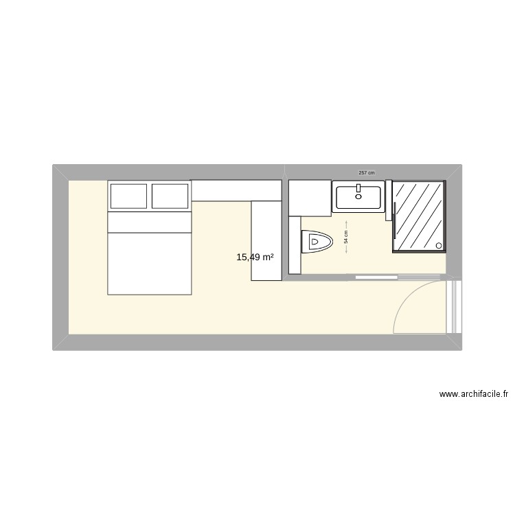 PLAN CHAMBRE TYPE BELLUNE V2. Plan de 0 pièce et 0 m2