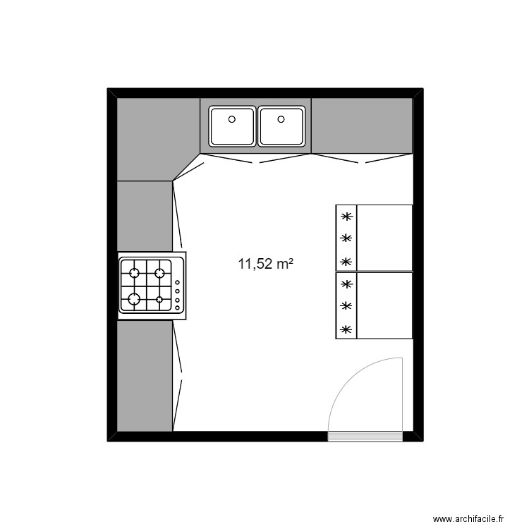 ahmed taqi. Plan de 1 pièce et 12 m2