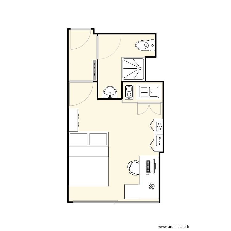 Studio. Plan de 0 pièce et 0 m2