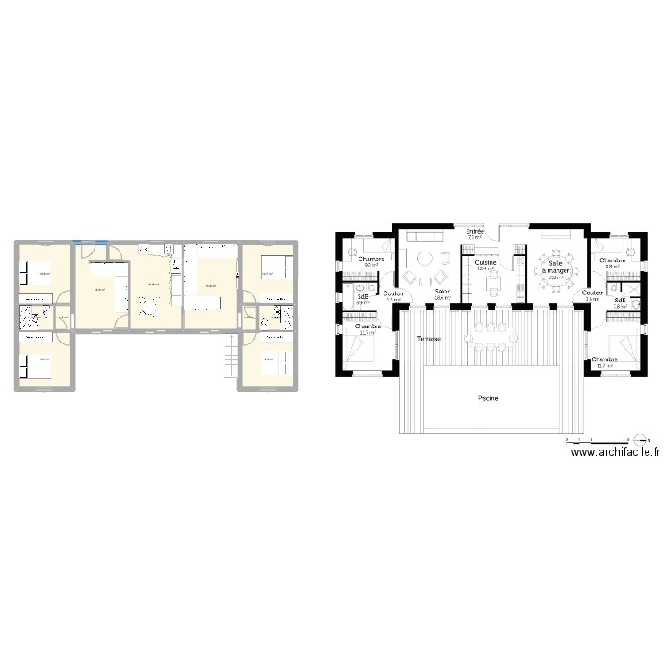 plan dar V2. Plan de 11 pièces et 97 m2