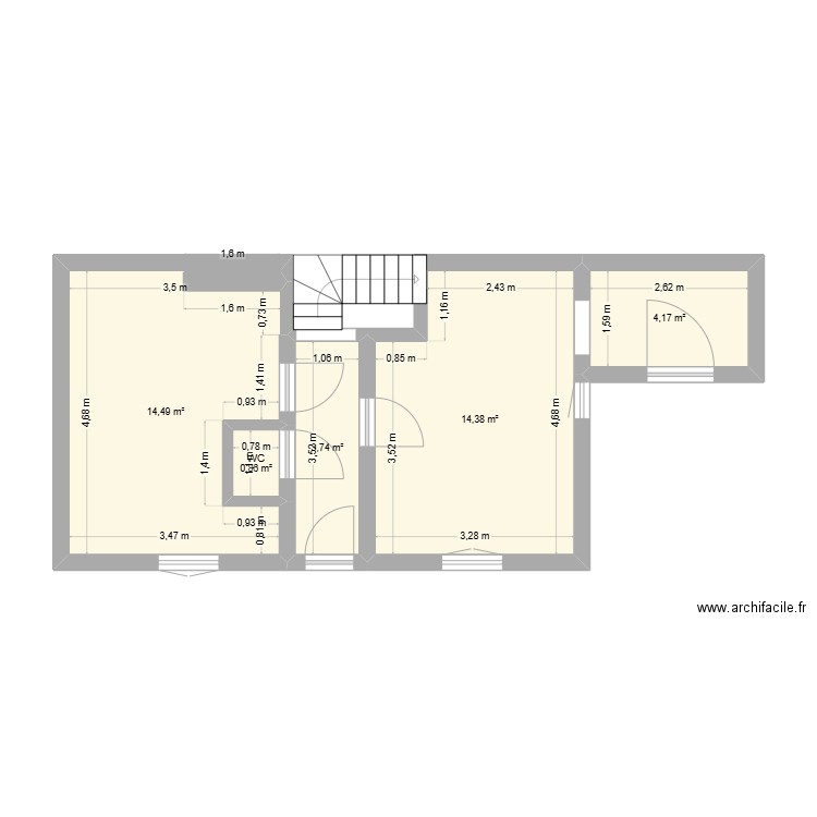 fouras. Plan de 5 pièces et 38 m2