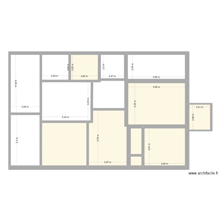 Maison Lalande. Plan de 6 pièces et 103 m2