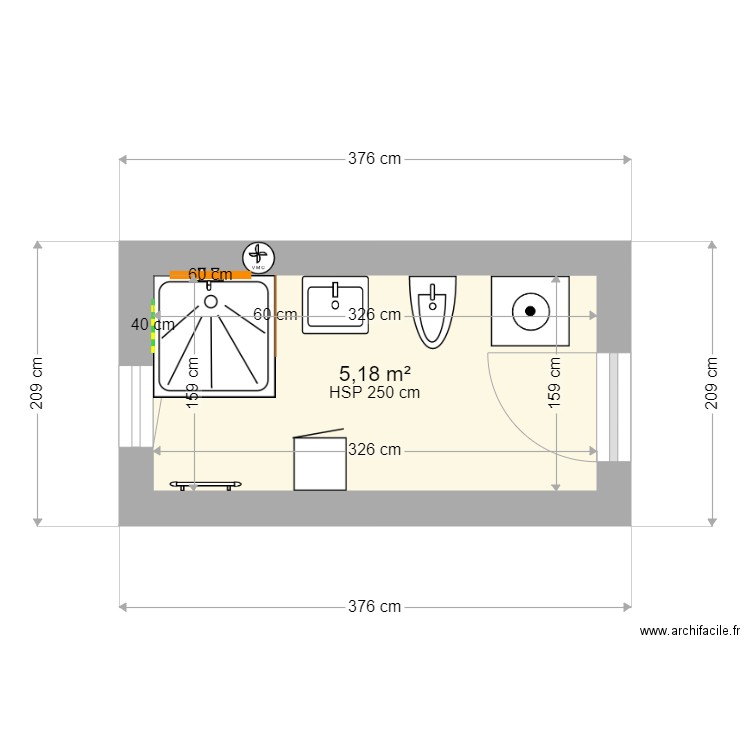 M GRILLO. Plan de 1 pièce et 5 m2