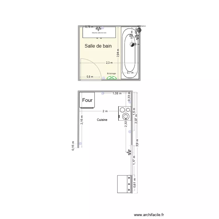 R&eacute;novation Icogne. Plan de 