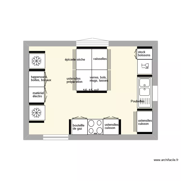 Cuisine Howdens. Plan de 1 et 16 m² Cuisine Howdens. Plan de 1 et 16 m²