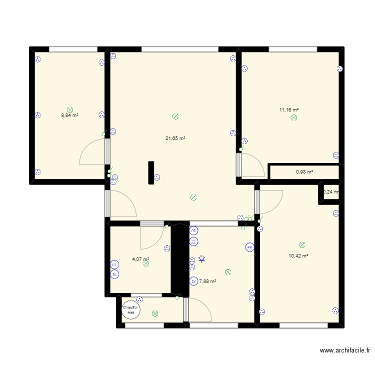 Appartement vide. Plan de 0 pièce et 0 m2