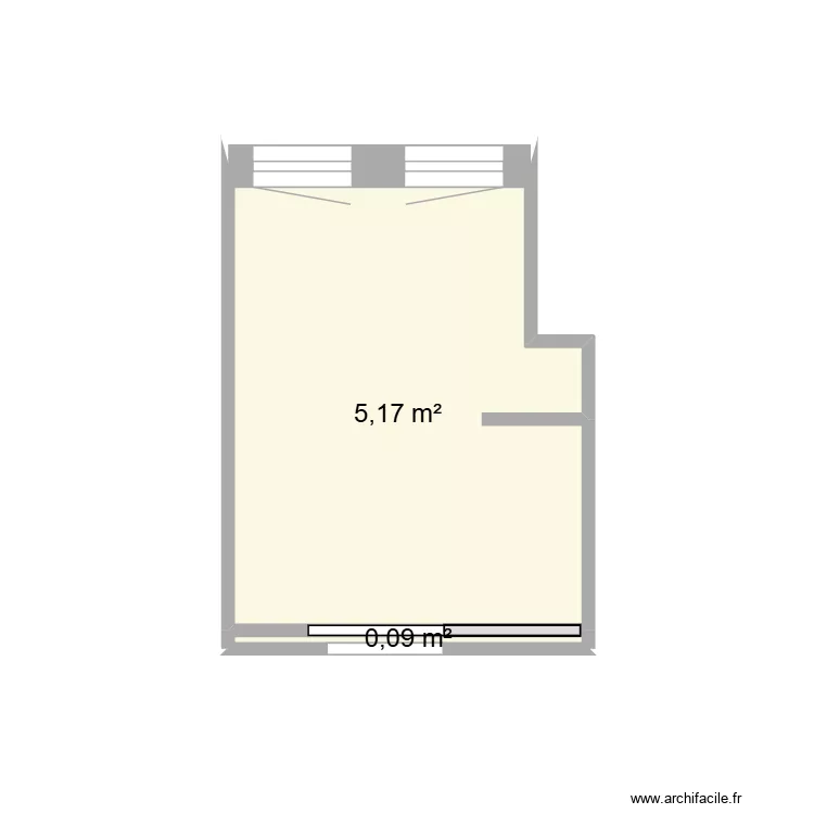 SdB Chedotel. Plan de 2 Pièces et 5 m²