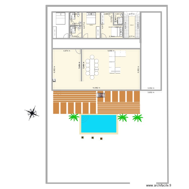 MAISON KEVE. Plan de 6 pièces et 153 m2