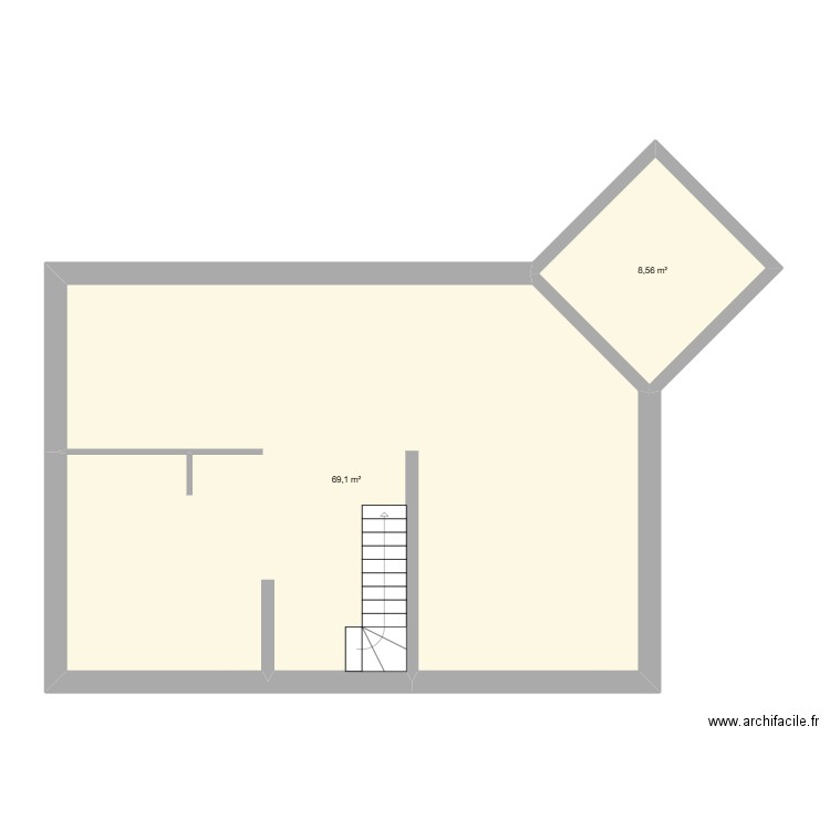 Projet maison neuve. Plan de 2 pièces et 78 m2