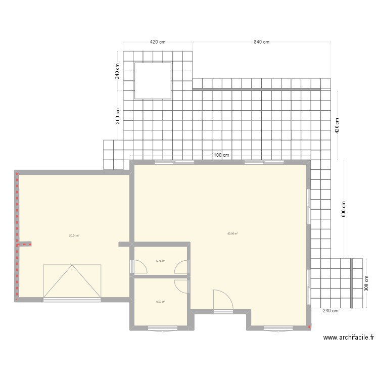 Terrasse Version7. Plan de 4 pièces et 148 m2