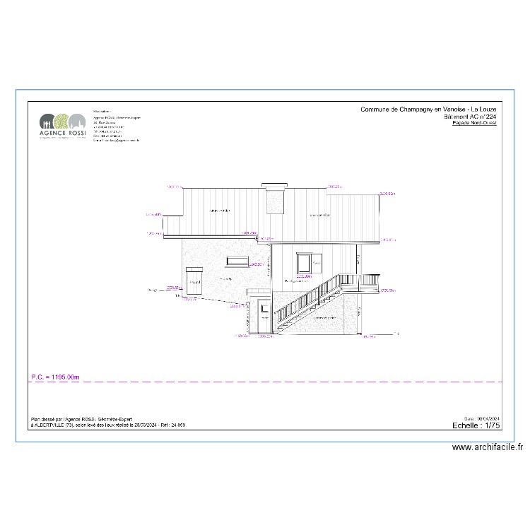 Existant Façade Nord Ouest. Plan de 0 pièce et 0 m2