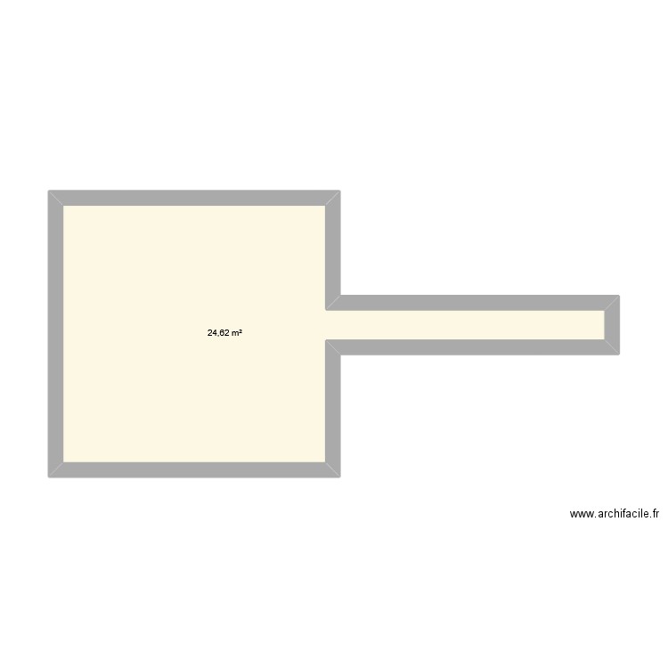 appart. Plan de 1 pièce et 25 m2