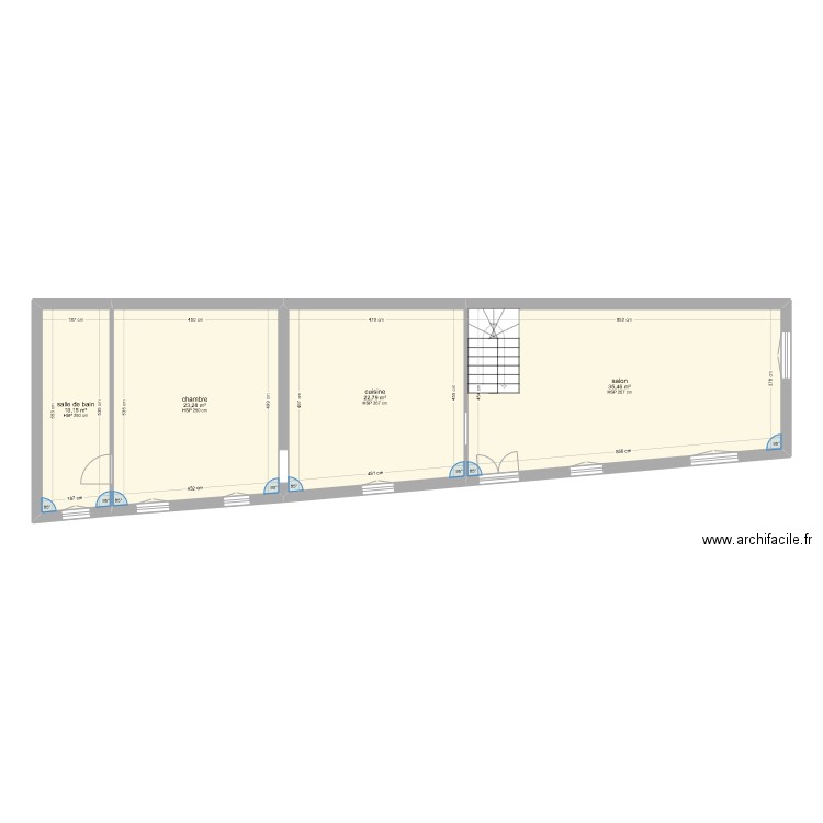 DELAMARE. Plan de 4 pièces et 92 m2