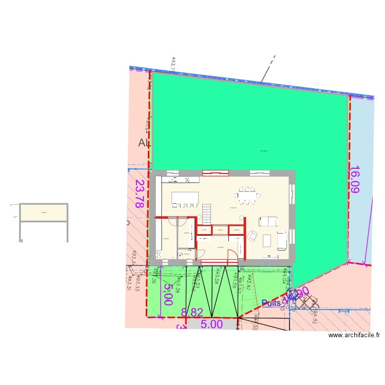 Darois 3. Plan de 19 pièces et 484 m2