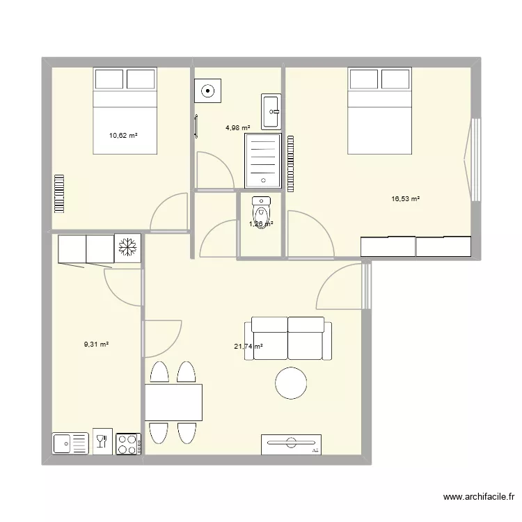LAGUIN Projet&eacute;. Plan de 6  et 64 m²