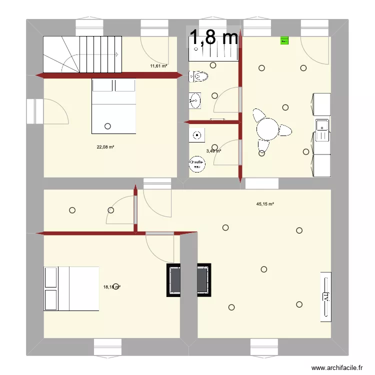 Apt RDC Hugues vierge version 2. Plan de Apt RDC Hugues vierge version 2. Plan de