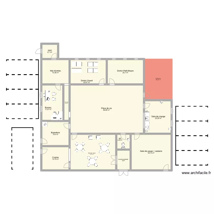 Micro-cr&egrave;che. Plan de 