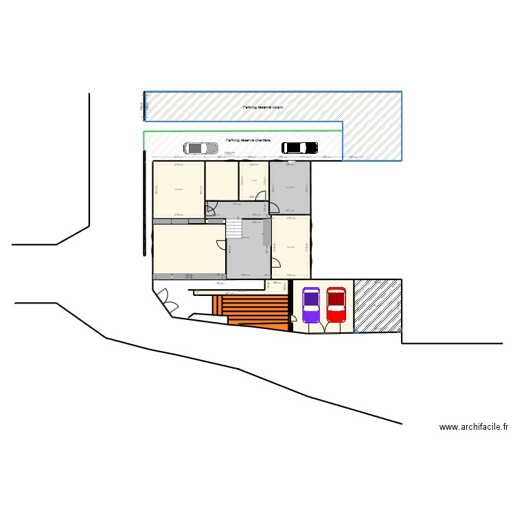 projet 2 1erapp. Plan de 29 pièces et 277 m2