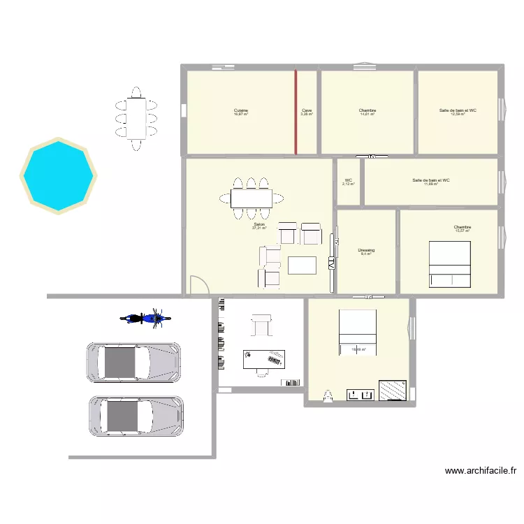 F&eacute;vrier 2026. Plan de 10  et 143 m²