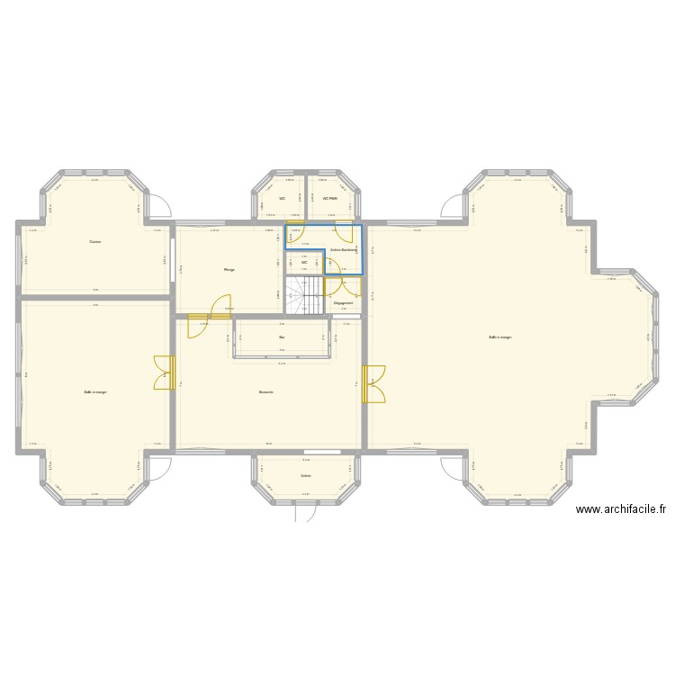 manoir. Plan de 13 pièces et 452 m2