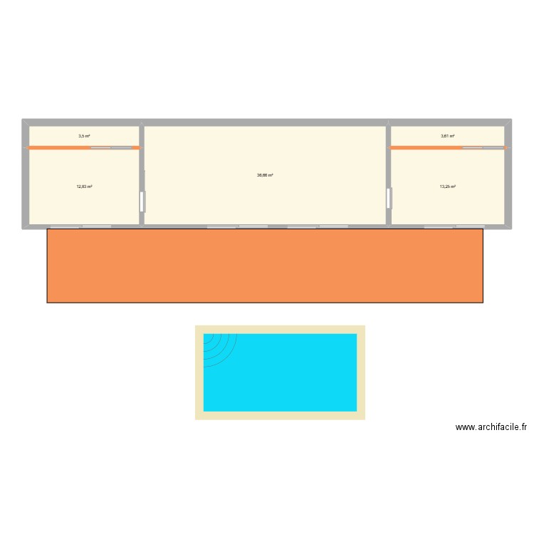 Maison bali. Plan de 5 pièces et 70 m2