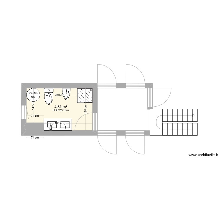 Salle de bain Grindhausen avec couloir. Plan de 0 pièce et 0 m2
