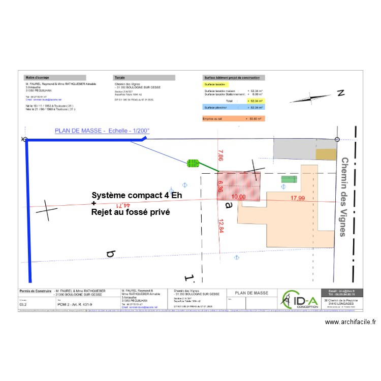 Faurel Rayhqueber fossé privé. Plan de 0 pièce et 0 m2