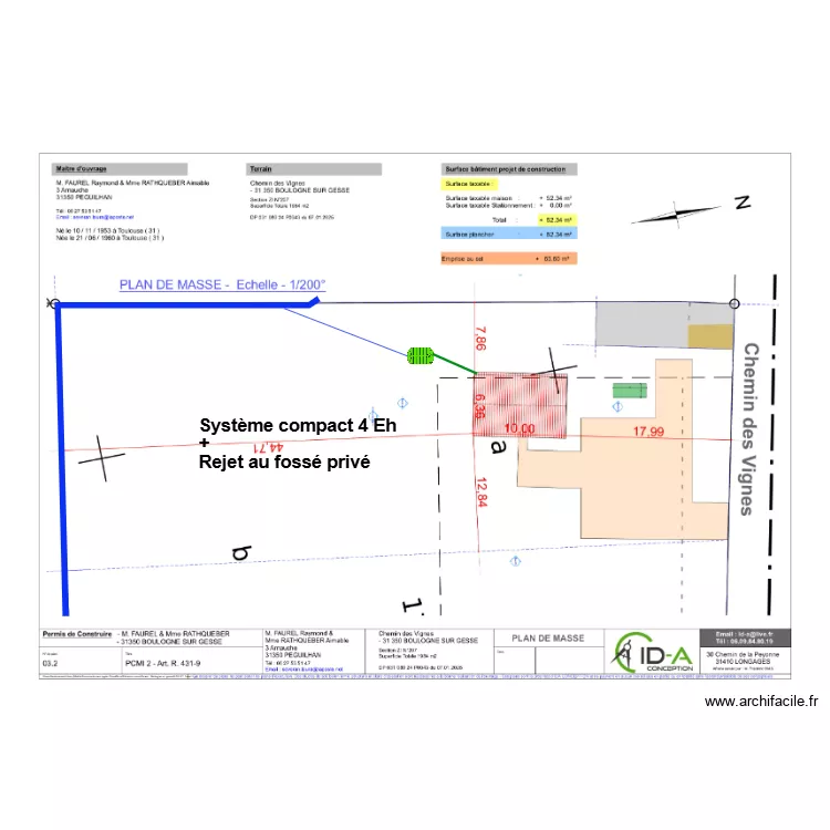 Faurel Rayhqueber foss&eacute; priv&eacute;. Plan de 