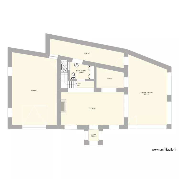 Plan Jullouville actuel. Plan de 9 et 109 m² Plan Jullouville actuel. Plan de 9 et 109 m²