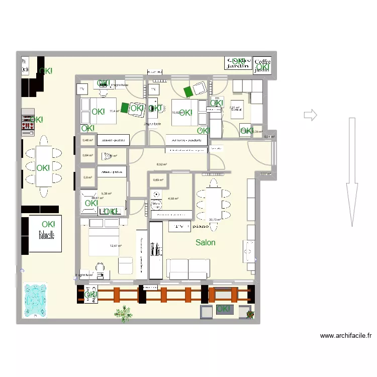 A402 grisettes salon projet. Plan de 17 et 161 m² A402 grisettes salon projet. Plan de 17 et 161 m²