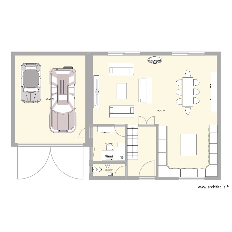 maison 1. Plan de 4 pièces et 122 m2