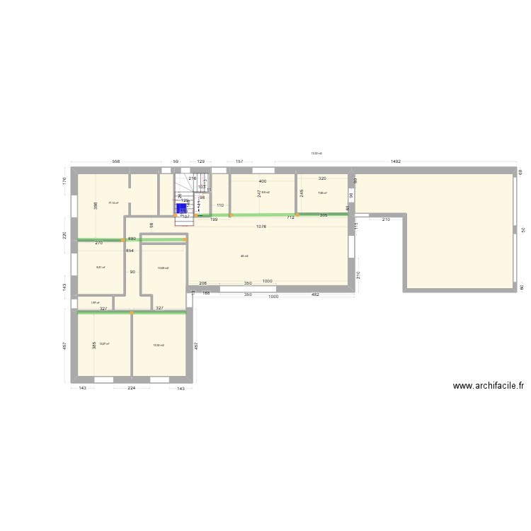 ALEX 2 modif. Plan de 9 pièces et 67 m2
