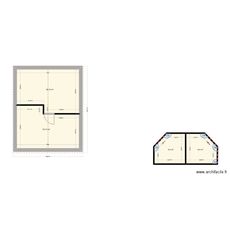 Pieronkiewiez. Plan de 4 pièces et 42 m2