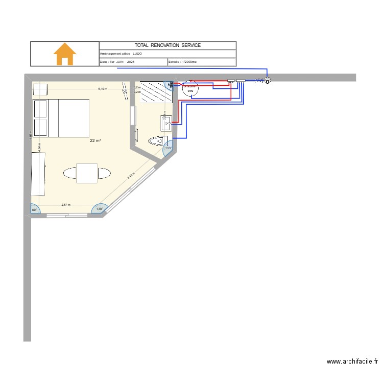 LUDO   1   30-05-2025. Plan de 1 pièce et 22 m2
