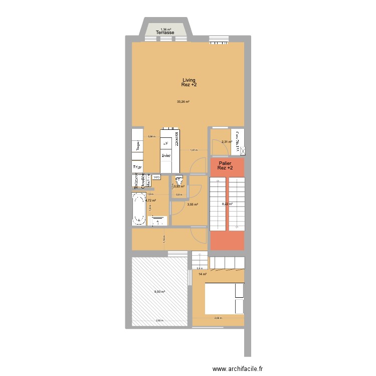 Marie José Rez 2 Permis 2025. Plan de 9 pièces et 78 m2