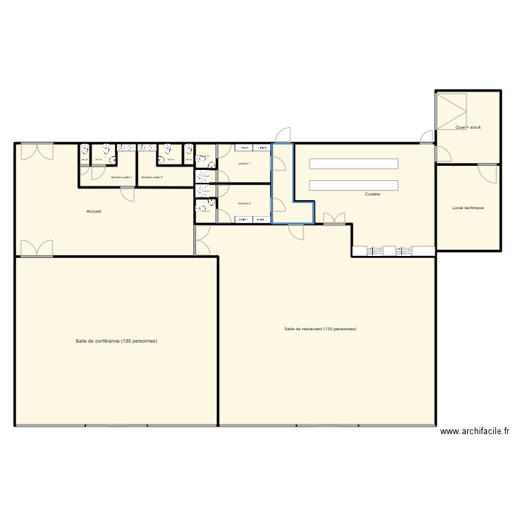 Salle de réception. Plan de 19 pièces et 560 m2
