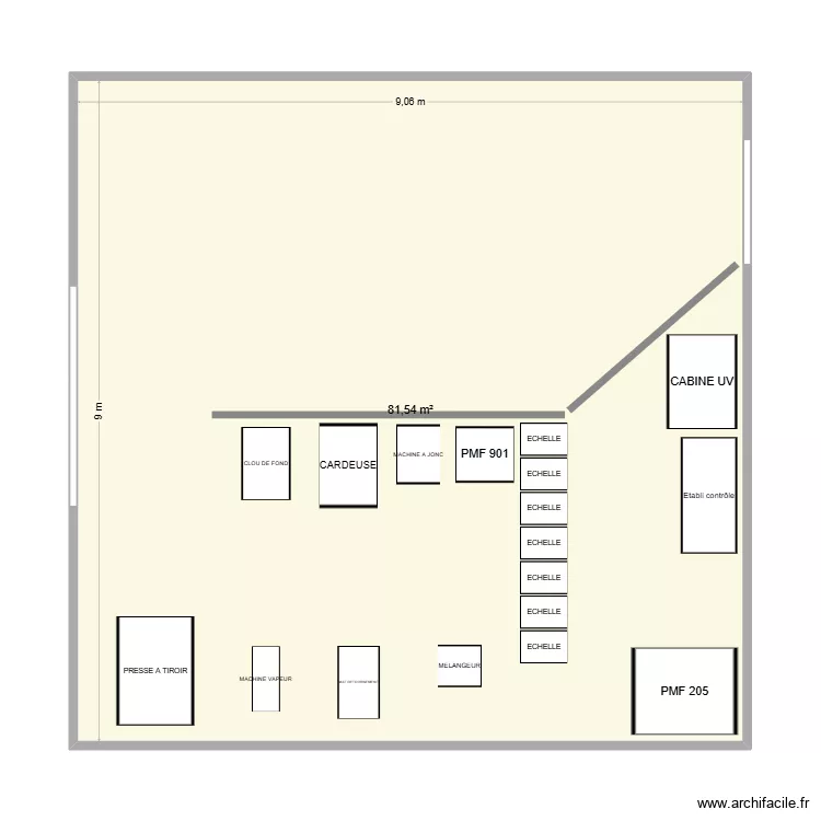 EHSF - Zone coupe. Plan de 1 pièce et 82 m² EHSF - Zone coupe. Plan de 1 pièce et 82 m²