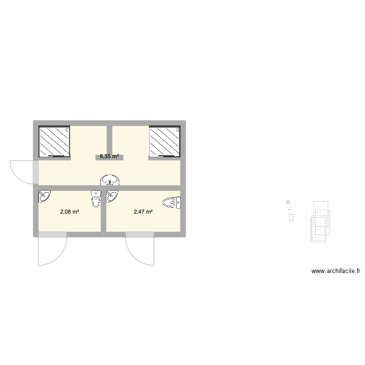 istres. Plan de 3 pièces et 11 m2