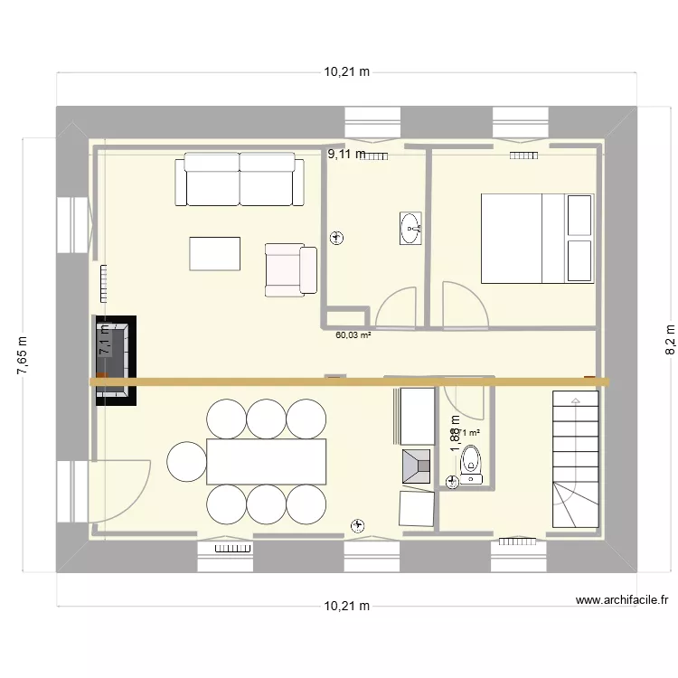 Maison Pleudihen 1er &eacute;tage - original JYC. Plan de 2  et 66 m²