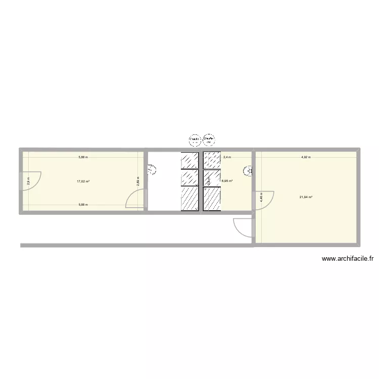 cosec. Plan de 3  et 46 m²