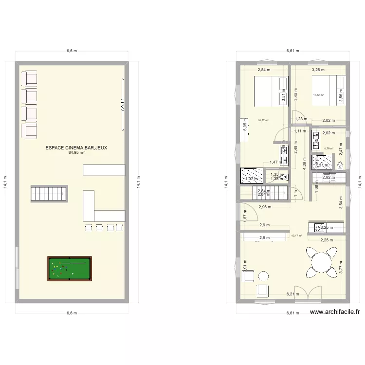 maison brique duke GITE 4PERS. Plan de 