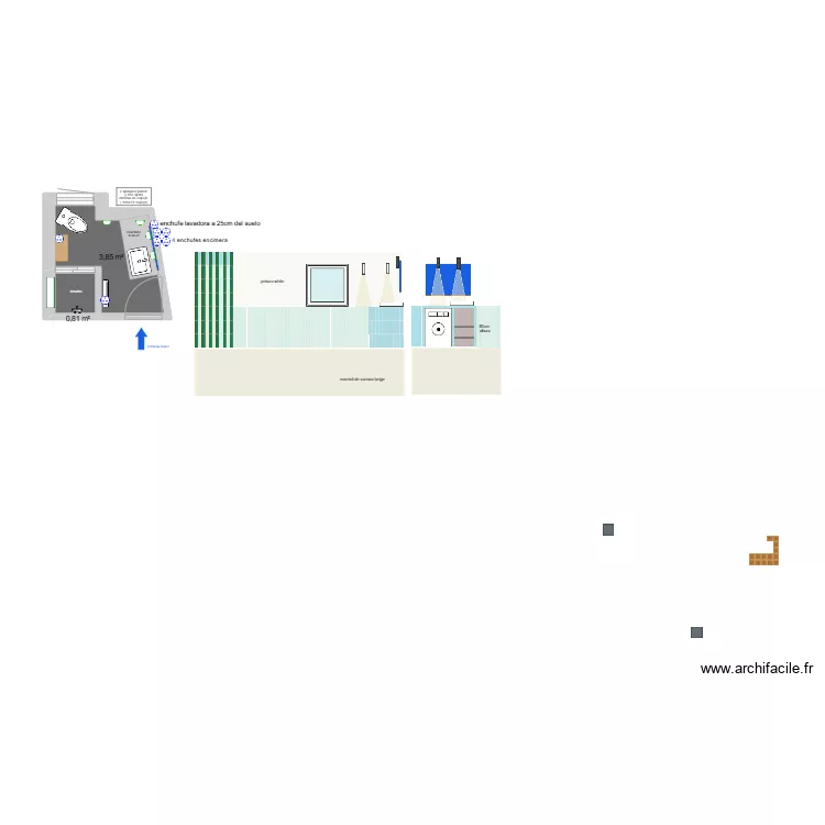 Salle de bain Ujué et électricité . Plan de Salle de bain Ujué et électricité . Plan de