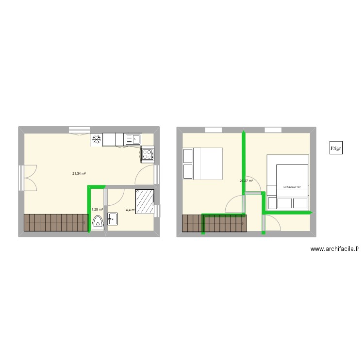 kaze 2. Plan de 4 pièces et 53 m2