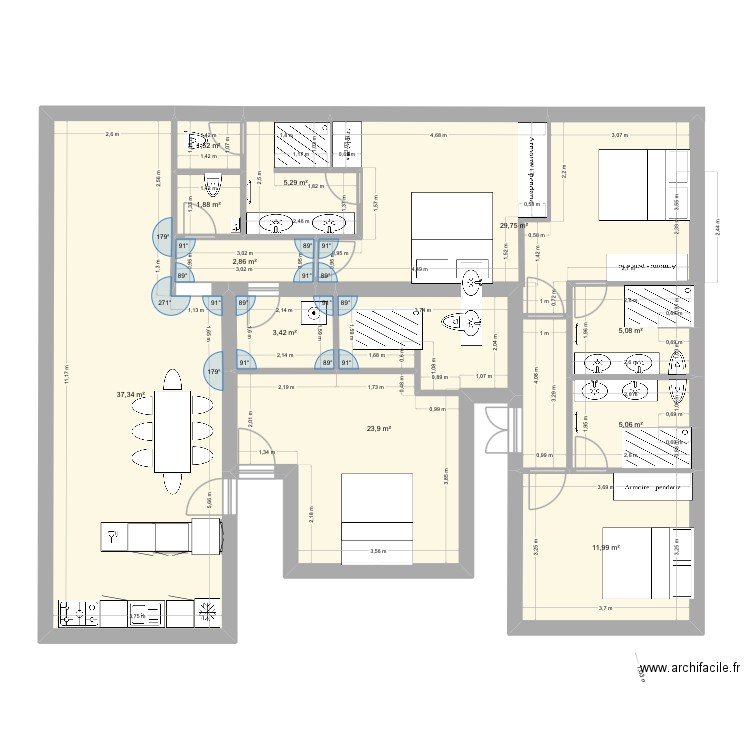 Carovigno 19 octobre 2025 + extention + piscine. Plan de 11 pièces et 128 m2