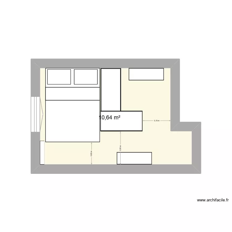 Chambre. Plan de 1 et 11 m² Chambre. Plan de 1 et 11 m²