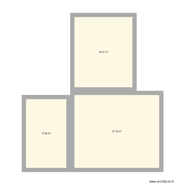 Maison auvers. Plan de 3 pièces et 59 m2