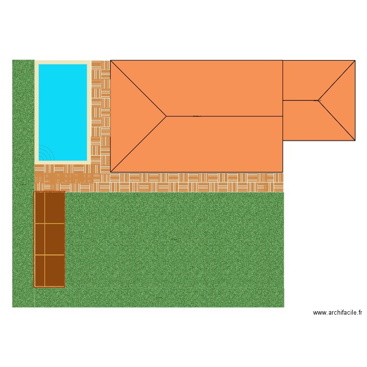 exterieur maison. Plan de 2 pièces et 157 m2