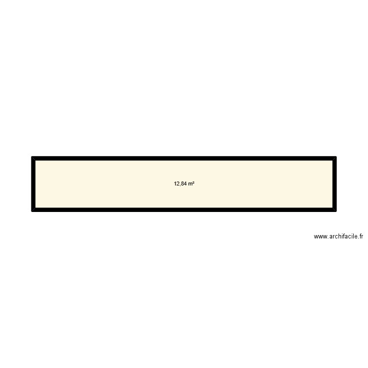 tunnel. Plan de 1 pièce et 13 m2