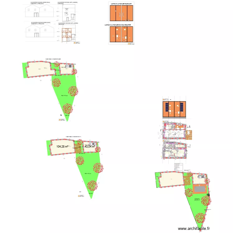 Ballons version invers&eacute;e. Plan de 30  et 537 m²