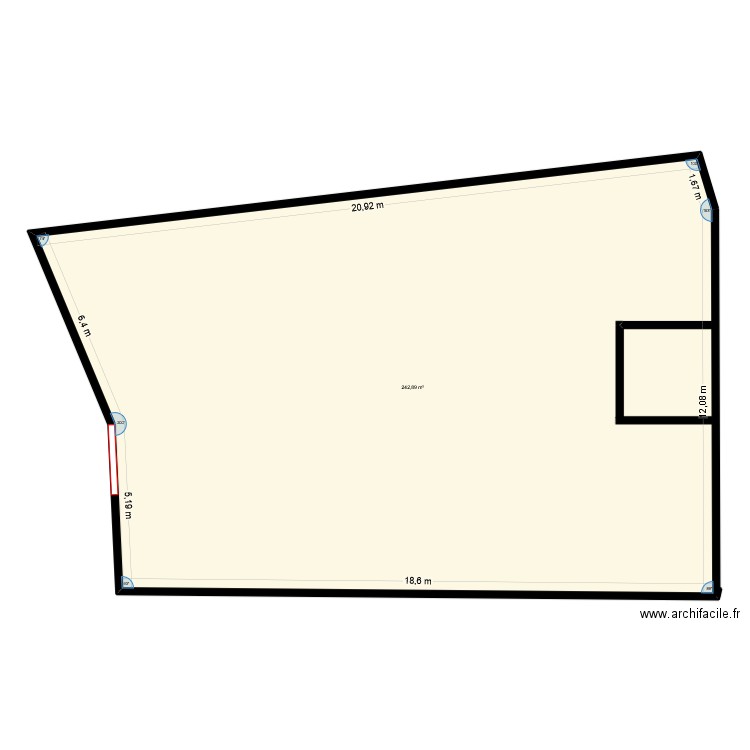Terrain. Plan de 1 pièce et 243 m2